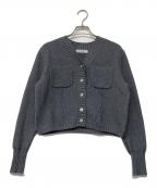 L'AUBE BLANCローブ ブラン）の古着「Basket Knit Cardigan」｜グレー