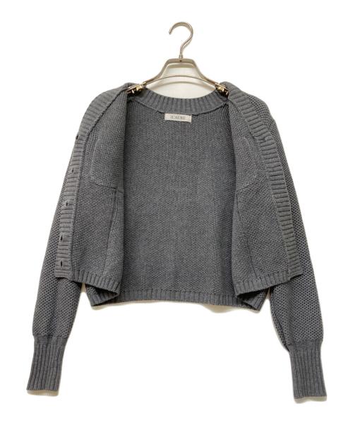 L'AUBE BLANC（ローブ ブラン）L'AUBE BLANC (ローブ ブラン) Basket Knit Cardigan グレー サイズ:Fの古着・服飾アイテム