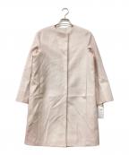 23区ニジュウサンク）の古着「ウールカシミヤビーバー ノーカラー コート」｜ピンク