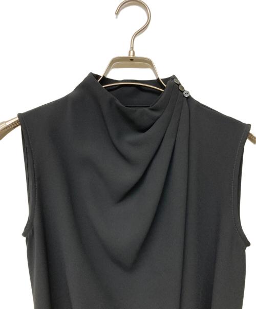 L'AUBE BLANC（ローブ ブラン）L'AUBE BLANC (ローブブラン) Belted Drape Dress ブラック サイズ:S 未使用品の古着・服飾アイテム