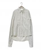 MM6 Maison Margielaエムエムシックスメゾンマルジェラ）の古着「オーバーサイズストライプシャツ」｜ブルー×アイボリー