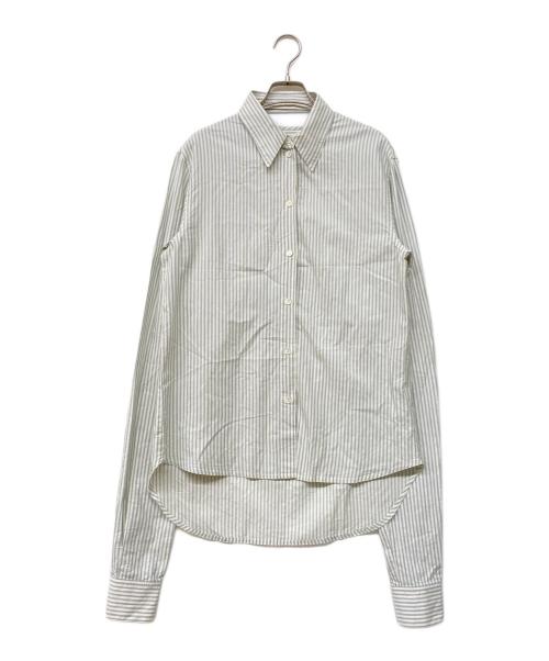 MM6 Maison Margiela（エムエムシックスメゾンマルジェラ）MM6 Maison Margiela (エムエムシックスメゾンマルジェラ) オーバーサイズストライプシャツ ブルー×アイボリー サイズ:38の古着・服飾アイテム