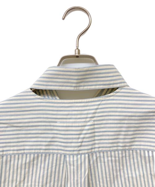 MM6 Maison Margiela（エムエムシックスメゾンマルジェラ）MM6 Maison Margiela (エムエムシックスメゾンマルジェラ) オーバーサイズストライプシャツ ブルー×アイボリー サイズ:38の古着・服飾アイテム