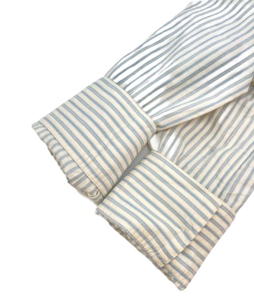 MM6 Maison Margiela（エムエムシックスメゾンマルジェラ）MM6 Maison Margiela (エムエムシックスメゾンマルジェラ) オーバーサイズストライプシャツ ブルー×アイボリー サイズ:38の古着・服飾アイテム