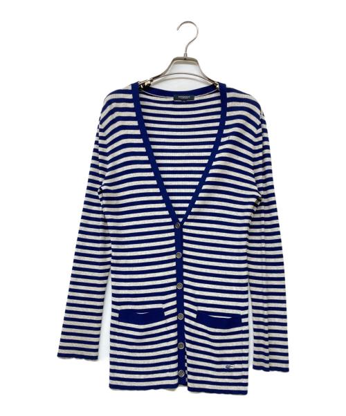 BURBERRY LONDON（バーバリーロンドン）BURBERRY LONDON (バーバリーロンドン) ボーダーニットカーディガン ネイビー サイズ:SIZE 2の古着・服飾アイテム