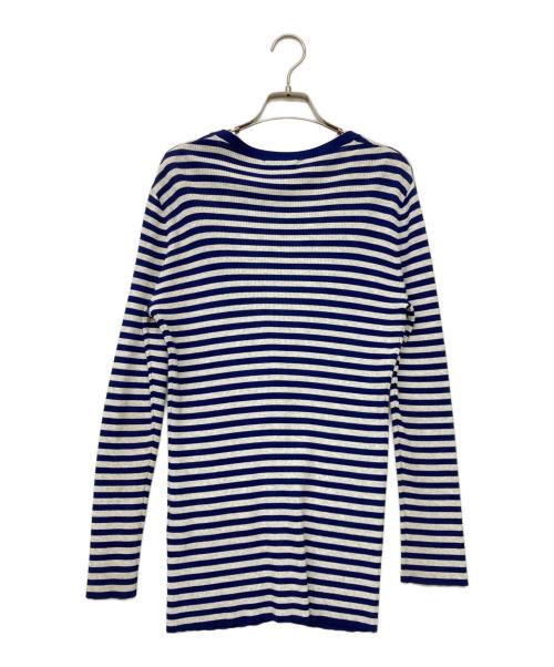 BURBERRY LONDON（バーバリーロンドン）BURBERRY LONDON (バーバリーロンドン) ボーダーニットカーディガン ネイビー サイズ:SIZE 2の古着・服飾アイテム