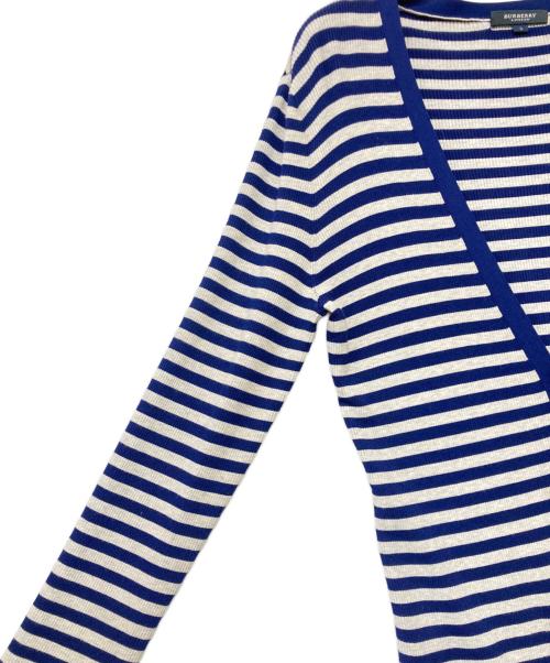 BURBERRY LONDON（バーバリーロンドン）BURBERRY LONDON (バーバリーロンドン) ボーダーニットカーディガン ネイビー サイズ:SIZE 2の古着・服飾アイテム
