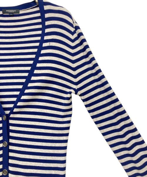 BURBERRY LONDON（バーバリーロンドン）BURBERRY LONDON (バーバリーロンドン) ボーダーニットカーディガン ネイビー サイズ:SIZE 2の古着・服飾アイテム