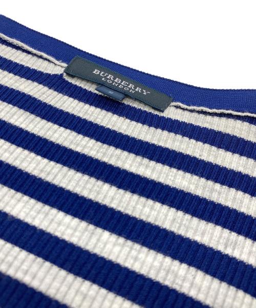 BURBERRY LONDON（バーバリーロンドン）BURBERRY LONDON (バーバリーロンドン) ボーダーニットカーディガン ネイビー サイズ:SIZE 2の古着・服飾アイテム