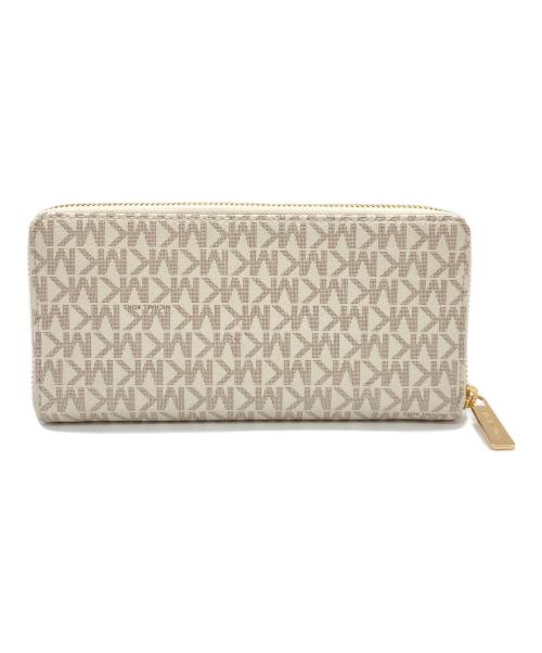 MICHAEL KORS（マイケルコース）MICHAEL KORS (マイケル・コース) ラウンドファスナーロゴラウンドウォレット ホワイトの古着・服飾アイテム