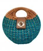 Kate Spadeケイトスペード）の古着「丸型カゴバッグ」｜スカイブルー