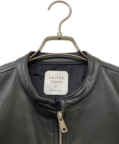 UNITED TOKYO（ユナイテッドトーキョー）UNITED TOKYO (ユナイテッドトーキョー) ラムレザー シングルライダースジャケット ブラック サイズ:2の古着・服飾アイテム