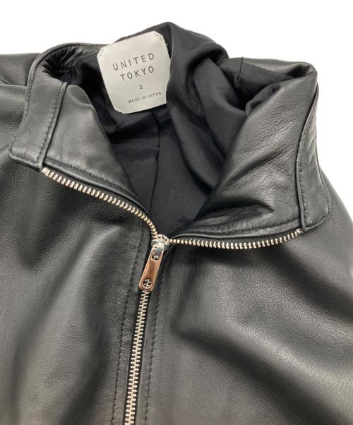 UNITED TOKYO（ユナイテッドトーキョー）UNITED TOKYO (ユナイテッドトーキョー) ラムレザー シングルライダースジャケット ブラック サイズ:2の古着・服飾アイテム