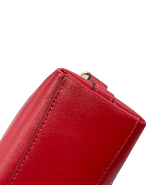 COACH（コーチ）COACH (コーチ) シグネチャーショルダーバッグ レッド×ブラウンの古着・服飾アイテム