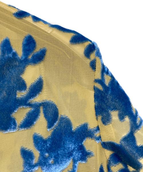 CIAOPANIC（チャオパニック）CIAOPANIC (チャオパニック) ベロアフラワーティアードワンピース ブルー×ベージュの古着・服飾アイテム