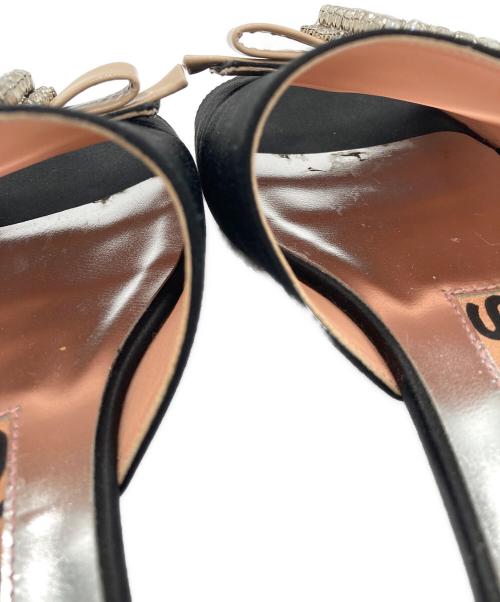 ROCHAS（ロシャス）ROCHAS (ロシャス) リボンビジューフラットサンダル ブラック サイズ:38の古着・服飾アイテム