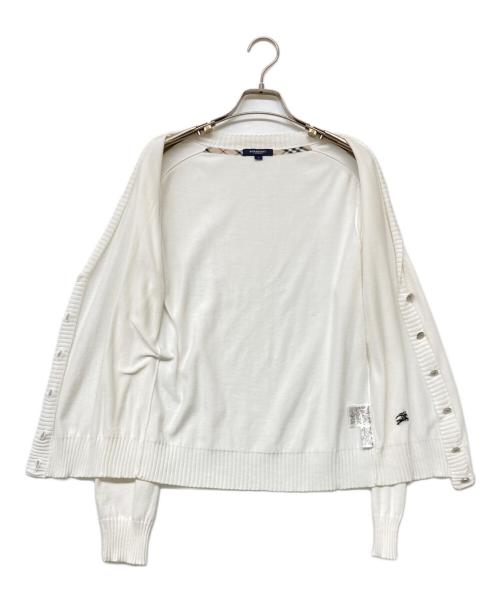 BURBERRY LONDON（バーバリーロンドン）BURBERRY LONDON (バーバリーロンドン) Vネックカーディガン ホワイト サイズ:SIZE 2の古着・服飾アイテム