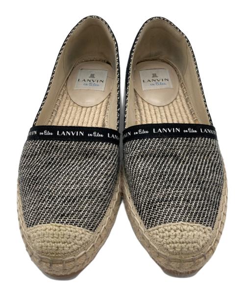 LANVIN en Bleu（ランバンオンブルー）LANVIN en Bleu (ランバンオンブルー) エスパドリーユ ブラック×ベージュ サイズ:22 1/2の古着・服飾アイテム