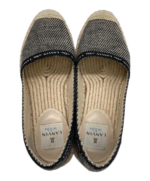 LANVIN en Bleu（ランバンオンブルー）LANVIN en Bleu (ランバンオンブルー) エスパドリーユ ブラック×ベージュ サイズ:22 1/2の古着・服飾アイテム