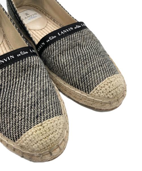 LANVIN en Bleu（ランバンオンブルー）LANVIN en Bleu (ランバンオンブルー) エスパドリーユ ブラック×ベージュ サイズ:22 1/2の古着・服飾アイテム