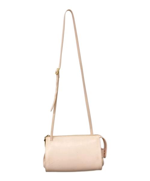 GLOBE-TROTTER（グローブトロッター）GLOBE-TROTTER (グローブトロッター) レザーショルダーバッグ ピンクの古着・服飾アイテム