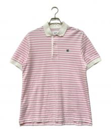 LACOSTE×A.P.C.（ラコステ×アーペーセー）の古着「22SS 別注 POLO HOMME 鹿の子ポロシャツ」｜ホワイト×ピンク