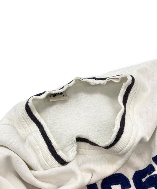 stussy（ステューシー）stussy (ステューシー) 90s ロゴスウェット ホワイト×ネイビー サイズ:-の古着・服飾アイテム