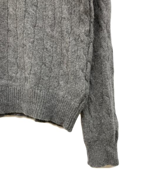 POLO RALPH LAUREN（ポロ・ラルフローレン）POLO RALPH LAUREN (ポロ・ラルフローレン) カシミヤブレンドケーブルニット グレー サイズ:Lの古着・服飾アイテム