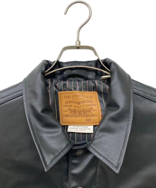 LEVI'S（リーバイス）LEVI'S (リーバイス) JAPAN LIMITED LEATHER TRUCKER JACKET ブラック サイズ:XLの古着・服飾アイテム