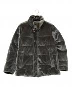 NICOLE CLUB FOR MENニコルクラブフォーメン）の古着「ニットベロア スタンドダウンブルゾン」｜グレー