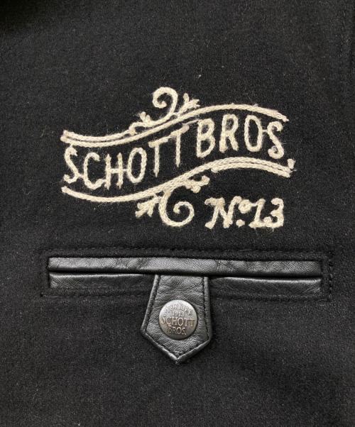 SCHOTT BROS.（ショット）SCHOTT BROS. (ショット) ライトメルトンスタジアムジャケット ブラック サイズ:Mの古着・服飾アイテム