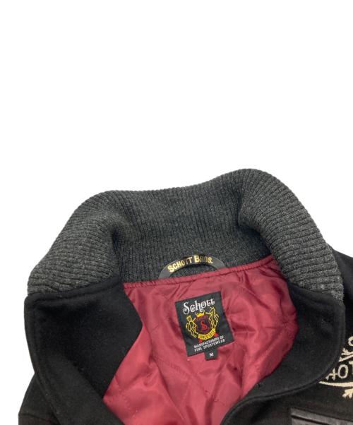 SCHOTT BROS.（ショット）SCHOTT BROS. (ショット) ライトメルトンスタジアムジャケット ブラック サイズ:Mの古着・服飾アイテム