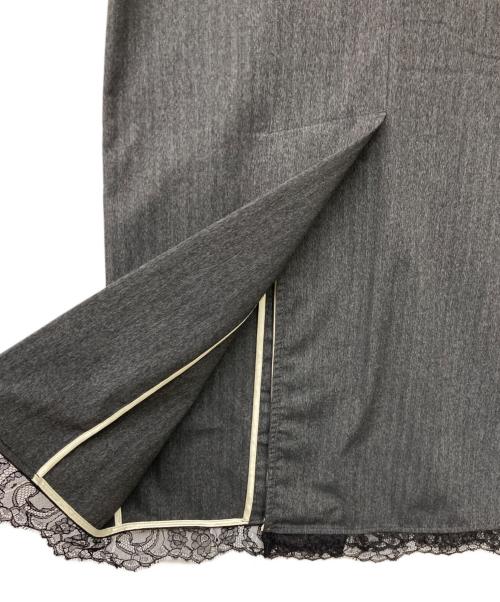 GANNI（ガニー）GANNI (ガニー) Drapey Suiting U-neck Midi Dress グレー サイズ:34の古着・服飾アイテム