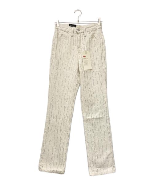 LEVI'S（リーバイス）LEVI'S (リーバイス) 70S HIGH STRAIGHT NATURAL AMBER FLOWER ホワイト サイズ:61ｃｍ（W24) 未使用品の古着・服飾アイテム