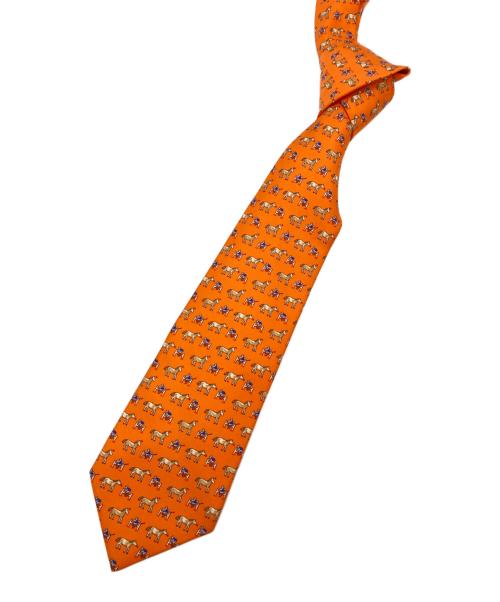 HERMES（エルメス）HERMES (エルメス) 馬柄ネクタイ オレンジ サイズ:-の古着・服飾アイテム