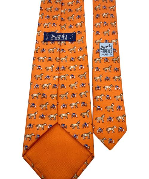 HERMES（エルメス）HERMES (エルメス) 馬柄ネクタイ オレンジ サイズ:-の古着・服飾アイテム