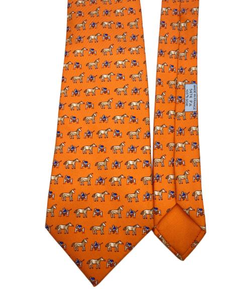 HERMES（エルメス）HERMES (エルメス) 馬柄ネクタイ オレンジ サイズ:-の古着・服飾アイテム