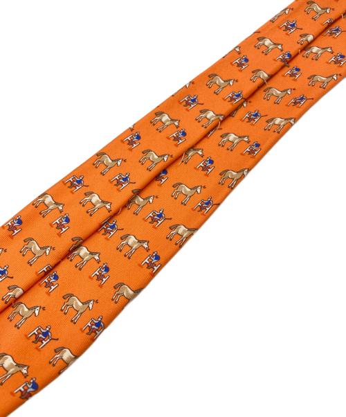 HERMES（エルメス）HERMES (エルメス) 馬柄ネクタイ オレンジ サイズ:-の古着・服飾アイテム