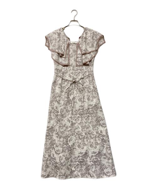 Snidel（スナイデル）Snidel (スナイデル) ラッフルカラーパイピングワンピース ピンクの古着・服飾アイテム