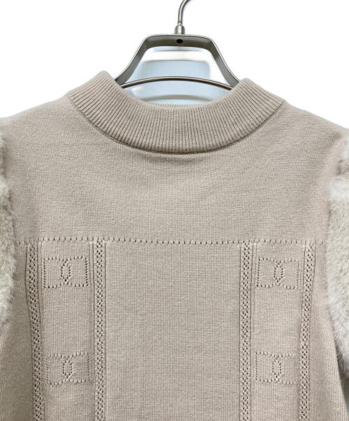 darich（ダーリッチ）Darich (ダーリッチ) ファースリーブDDニットトップス ベージュ サイズ:Freeの古着・服飾アイテム