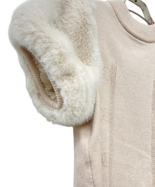 darich（ダーリッチ）Darich (ダーリッチ) ファースリーブDDニットトップス ベージュ サイズ:Freeの古着・服飾アイテム