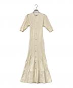 Snidelスナイデル）の古着「フロントボタンリブニットワンピ」｜アイボリー