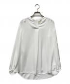 UNITED ARROWSユナイテッドアローズ）の古着「P バックサテン Vネック ブラウス」｜ホワイト