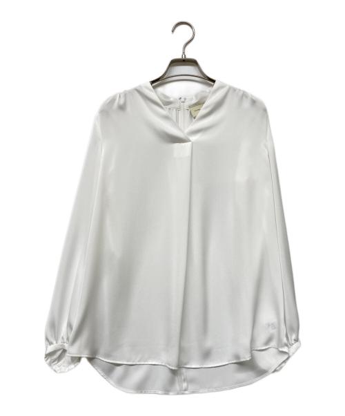 UNITED ARROWS（ユナイテッドアローズ）UNITED ARROWS (ユナイテッドアローズ) P バックサテン Vネック ブラウス ホワイト サイズ:-の古着・服飾アイテム
