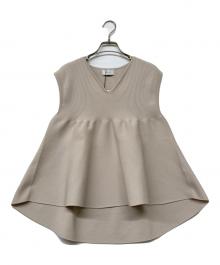 ORGUE（オルグ）の古着「Vneck peplum knit(ブイネック ペプラム ニット)」｜アイボリー