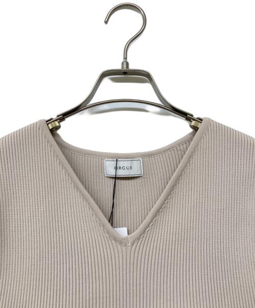 ORGUE（オルグ）ORGUE (オルグ) Vneck peplum knit(ブイネック ペプラム ニット) アイボリー サイズ:FREEの古着・服飾アイテム