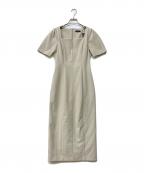 anuansアニュアンス）の古着「スクエアネックコクーンワンピース」｜ベージュ