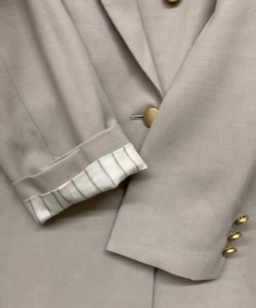 Noble（ノーブル）Noble (ノーブル) ウールMIXツイルピークドラペルジャケット カーキ サイズ:36の古着・服飾アイテム