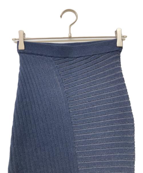 L'AUBE BLANC（ローブ ブラン）L'AUBE BLANC (ローブ ブラン) Panel rib knit Skirt ネイビー サイズ:Fの古着・服飾アイテム