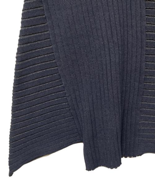 L'AUBE BLANC（ローブ ブラン）L'AUBE BLANC (ローブ ブラン) Panel rib knit Skirt ネイビー サイズ:Fの古着・服飾アイテム